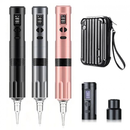 3.0mm Wireless Pen Tattoo Machine with 2 Battery Packs for Eyebrow Permanent Makeup