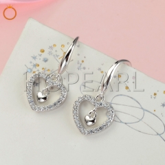 E00803 Heart Earrings CZ Infinity Love Jewelry 925 Sterling Silver Hook Earrings