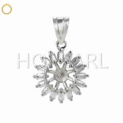 SSP267 Small Pendant Charm 925 Silver Accessories CZ Pearl Findings