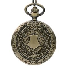 WAH147 Retro Bronze Quartz Pocket Watch with Chain