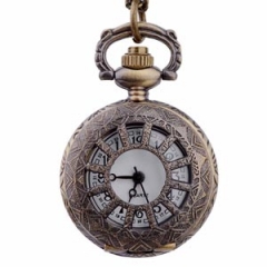 WAH171 Antique Small Pocket Quartz Watch Pendant Long Chain