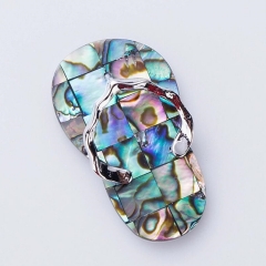 MOP66 Beach Jewelry Slipper Flip Flops Abalone Sea Shell Pendant