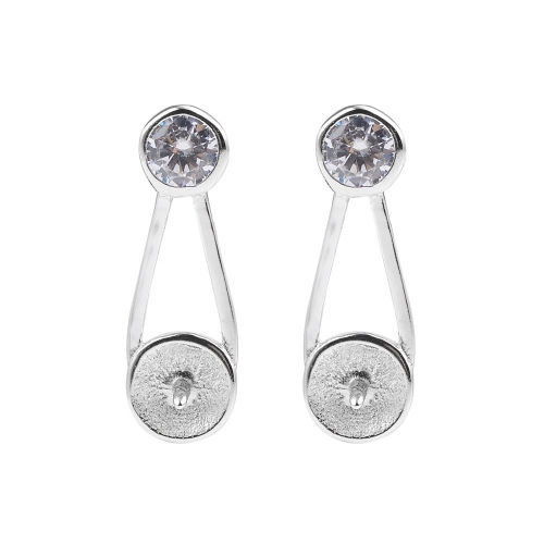 SSE77 Silver 925 Zircon Stud Earring Findings