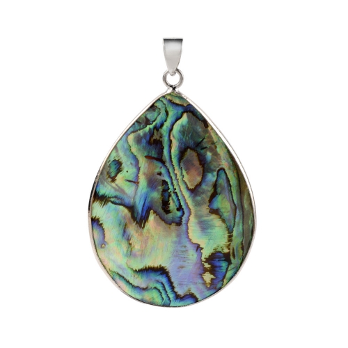 MOP179 Natural Jewelry Teardrop Abalone Shell Organic Cabochon Pendant