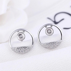 SSE73 Round Stud Earring Base Sterling 925 Silver Zircon Pearl Mountings