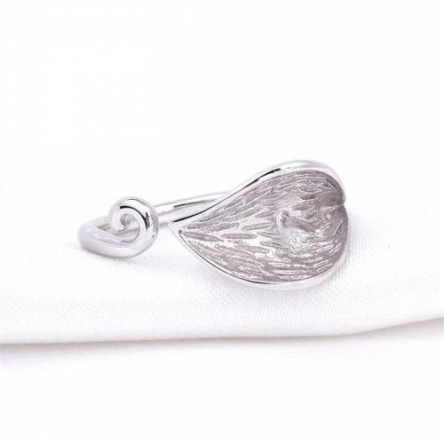 SSR117 Leaf Open Ring Base 925 Sterling Silver Pearl Semi Mounts