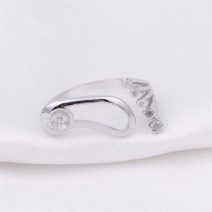 SSR04 Baby Feet Designs Women Ring 925 Silver Zircon Pearl Jewelry Mount