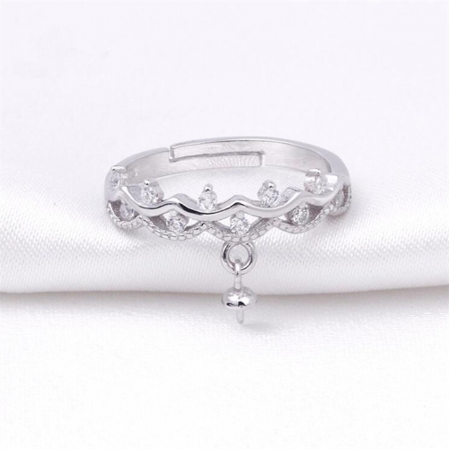 SSR69 Laciness 925 Silver Zircons Ring Pearl Accessory