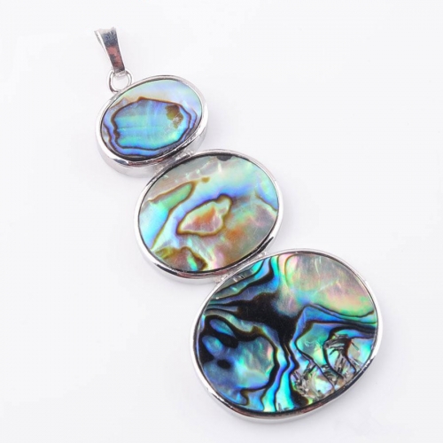 MOP08 Three Combined Paua Abalone Shell Pendant