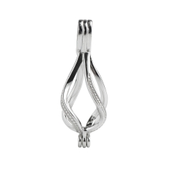 SSC56 Helix Twist Design 925 Sterling Silver Drop Pearl Pendant Mounting