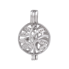 SSC91 Tree of Life Pendant 925 Silver Pearl Cage Jewelry Mountings