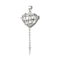 SSC36 Heart Locket Key Pendant Jewellery Cages 925