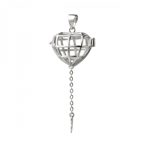 SSC36 Heart Locket Key Pendant Jewellery Cages 925