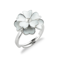 SSR108 White Flower Cluster Ring 925 Sterling Silver DIY Pearl Mounts