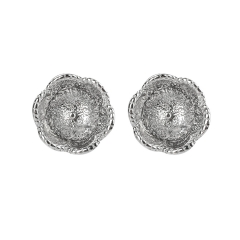 SSE254 Solid 925 Sterling Silver Cup Studs Earring Posts for Half Drilled Pearls and Stone