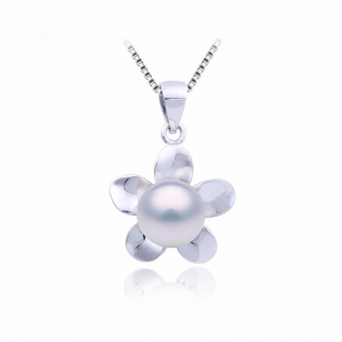 SSP108 Plumeria Flower Pendant Pearl Mounts 925 Sterling Silver DIY Findings for Jewelry Designed by Jewelers