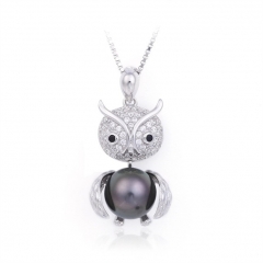 SSP10 Silver 925 Pendant DIY Pearl Jewelry Owl Mounts