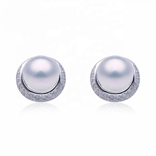 SSE273 Dainty and Cute 925 Sterling Silver Pearl Stud Earring Setting