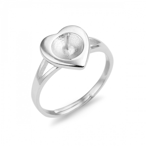 SSR109 Sterling Silver Rings with an empty heart shaped setting