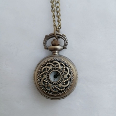 WAH734 Bronze Antique Watches for Women Children Quartz Pendant Necklace Watch