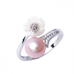 SSR91 Romantic Flower 925 Sterling Silver Pearl Setting Ring Base