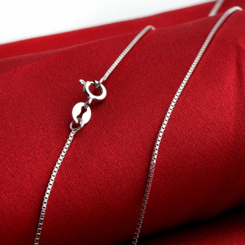 SSN129 Box Chain 925 Sterling Silver Simple Necklace