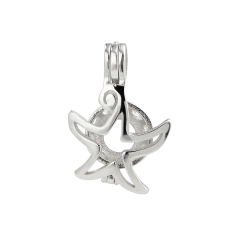 SSC26 Star Pendant Cage 925 Sterling Silver Pearl Mounting