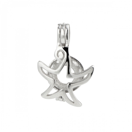 SSC26 Star Pendant Cage 925 Sterling Silver Pearl Mounting