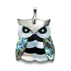 MOP06 Owl Pendant Natural Paua Shell