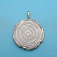 MOP302 Natural White Shell Flower Pendants for Women Girls