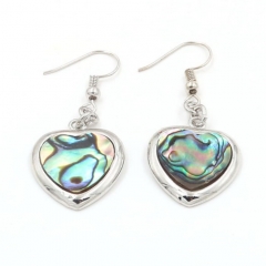 MOP244 Abalone Natural Shell Women Girls Heart Earrings