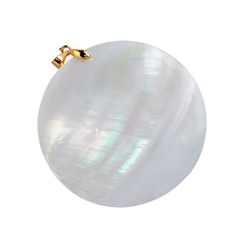 MOP309 Gorgeous Abalone Shell Pendant Round White