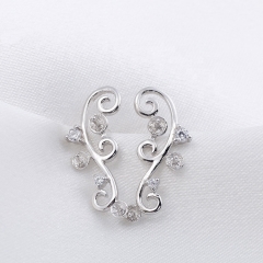 SSE291 Three Pearls Vine Shapes Sterling Silver 925 Earrings Settings