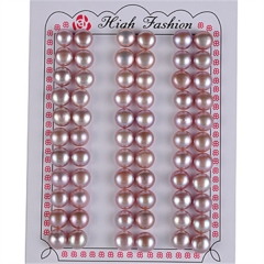 LPB35 Purple Natural Freshwater Pearl Cabochons Flat Back Half Drilled Loose Pearls