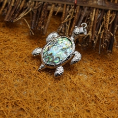 MOP341 Green Paua Shell Sea Turtle Pendants Beach Inspired Jewelry