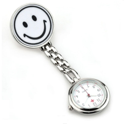 WAH645 Smile Face Nurse Fob Brooch Pendant Pocket Quartz Nurse Watch