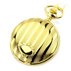 WAH248 Gold Plated Case Quartz Pocket Watches for Men and Women Present Daily Use