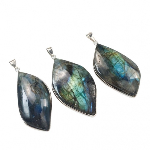 JGP20 Natural Flashy Freeform Labradorite Pendants