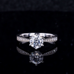 MSR1029 Wedding Engagement Ring 925 Sterling Silver Moissanite Ring Women Six Prongs Valentine Day Gift
