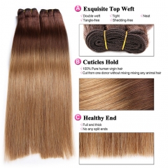 T color silky straight brazilian hair weft