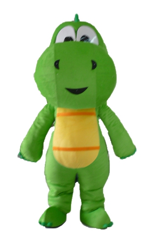 Big Head Green Dinosaur Mascot Costume Full Body Plush Fursuit Adult Size Fancy Dress Carnival Costumes