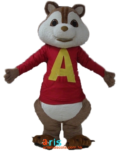 Adult Fancy Alvin and the Chipmunks Mascot Costume for Part Cartoon Characte Mascot Outfits for Sale Custom Mascots at Arismascots