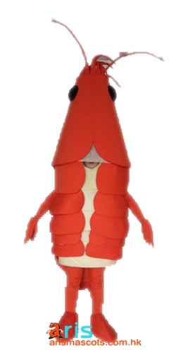 Shrimp Mascot Costume Ocean Animal Mascot Suit Cartoon Mascot Costumes for Kids Birthday Party Custom Mascots at Arismascots Character Design Company