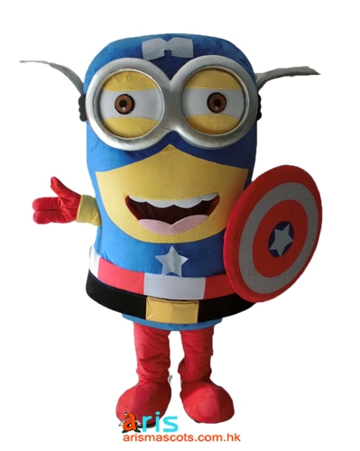 Adult Fancy American Captain Minion Mascot Costume Cartoon Character  Dress Funny Mascot Costumes for Sale Mascot Production Company