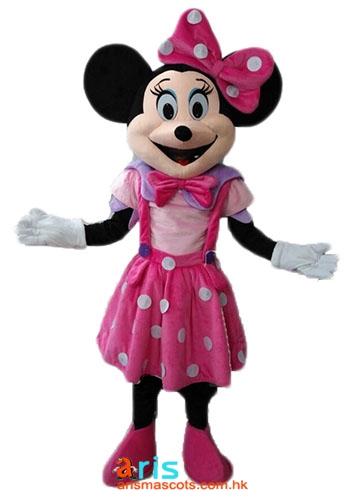 Adult Fancy Pink Minnie Mouse Mascot Costume Cartoon Character Mascot Costumes Deguisement Mascotte