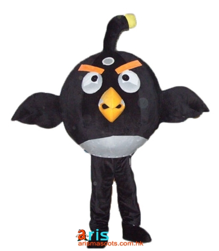 Black Angry Bird Mascot Costume Cartoon Mascots For Birthday Party Deguisement Mascotte