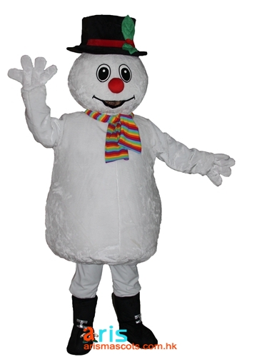 Adult Size Fancy Snowman  Mascot Costume Christmas Mascots Deguisement Mascotte Custom Mascots Arismascots Professional Team Mascot Maker Company