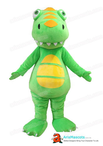 Adult Size Full Mascot Costume Green Dinosaur Fancy Dress Plush Fursuit Carnival Costumes for Events Halloween Outfits