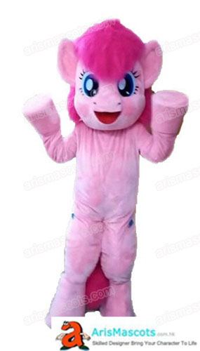 Pony Pinkie Pie Costume for Party, Adult Pink Pony Dress Full Mascot Fur Suit