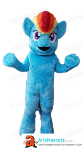 Blue Rainbow Dash Pony Costume FUll Body Plush Mascot Fancy Dress Cartoon Mascots Carnival Costumes